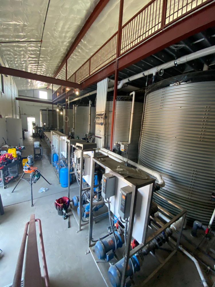 large fertilizer mixing tanks and holding tanks