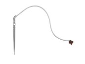 Aquagation AquaDrip Emitter No Drain Brown/Gray - Side Outlet - White PE - Snap Peg Stake - 1.1 LPH - 0.29 GPH