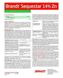 Brandt Sequestar 14% Zinc (Zn) - EDTA Microgranule
