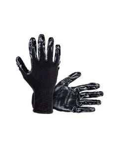 Black Nylon Knit Shell Gloves - Nitrile Palm Coating