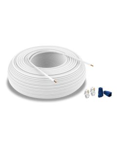 Trolmaster RJ12 White Cable Roll with 100 pcs connectors and connector cover - 500-ft. (ECS-500)