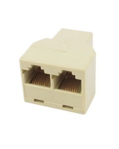 3-Way Splitter - RJ45 Female x Dual RJ45 Female Modular Adapter - 8 Pin