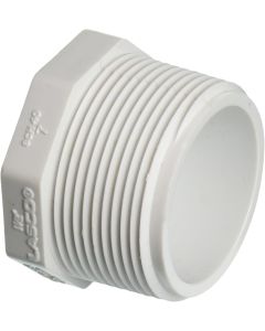 PVC Plug - Schedule 40 - White - 1-1/2 Inch MPT (50/Cs)
