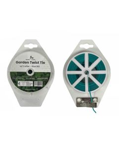 Arable Acres Garden Twist Tie w/ Cutter - Green PE Coated Iron - 2mm x 100 Meter - 328 Foot Roll (100/Cs)