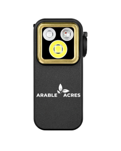 Arable Acres Applicator Flashlight w/ Clip - 600 Lumens - Type-C Rechargeable - White LED, UV & RGB (10/Cs)