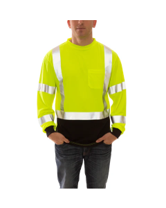Job Sight Class 3 Black Front T-Shirt - Fl Yellow-Green