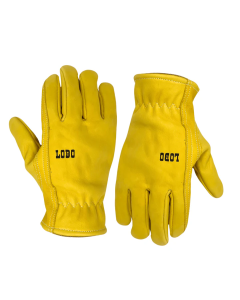 Lobo Yellow Leather Driver Gloves - Cowhide Leather