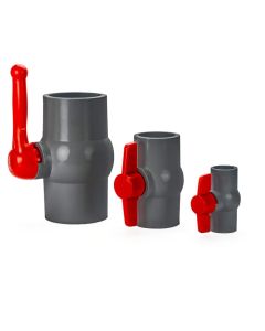 Aquagation PVC Compact Ball Valve - Gray - Socket x Socket