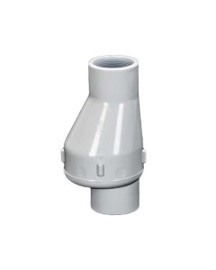 PVC Flapper Check Valve - Spring - White - FPT x FPT