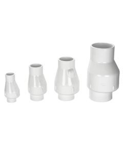 PVC Flapper Check Valve - Spring - White - Socket x Socket