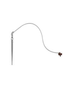 Aquagation AquaDrip Emitter No Drain Brown/Gray - Side Outlet - White PE - Snap Peg Stake - 1.1 LPH - 0.29 GPH