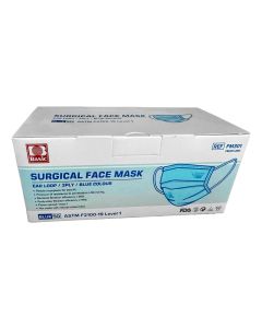 Surgical Blue Face Mask - Pleated ASTM Level 1 (Box of 50) (40/Cs)