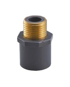 PVC to Brass Male Adapter Fitting - Schedule 80 - Gray - Socket x MPT