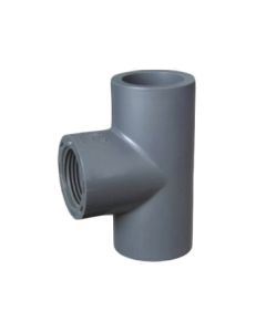 PVC Female Thread Tee - Schedule 80 - Gray - Socket x FPT